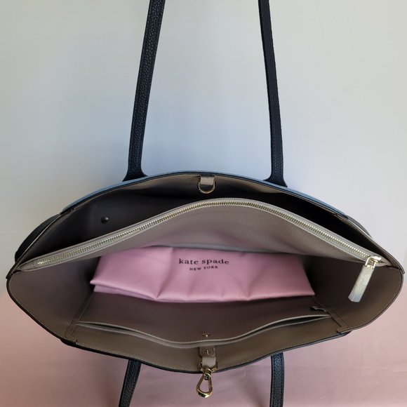 KATE SPADE Knott Colorblocked Pebbled Leather Large Tote- Morning Sky Multi 🎈⭐ - Picture 12 of 16